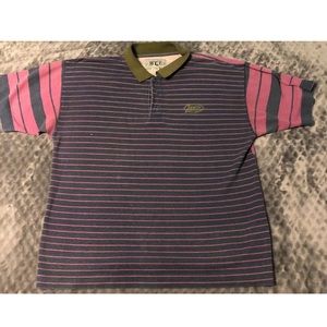 VTG Dockers Purple Pink Striped Polo